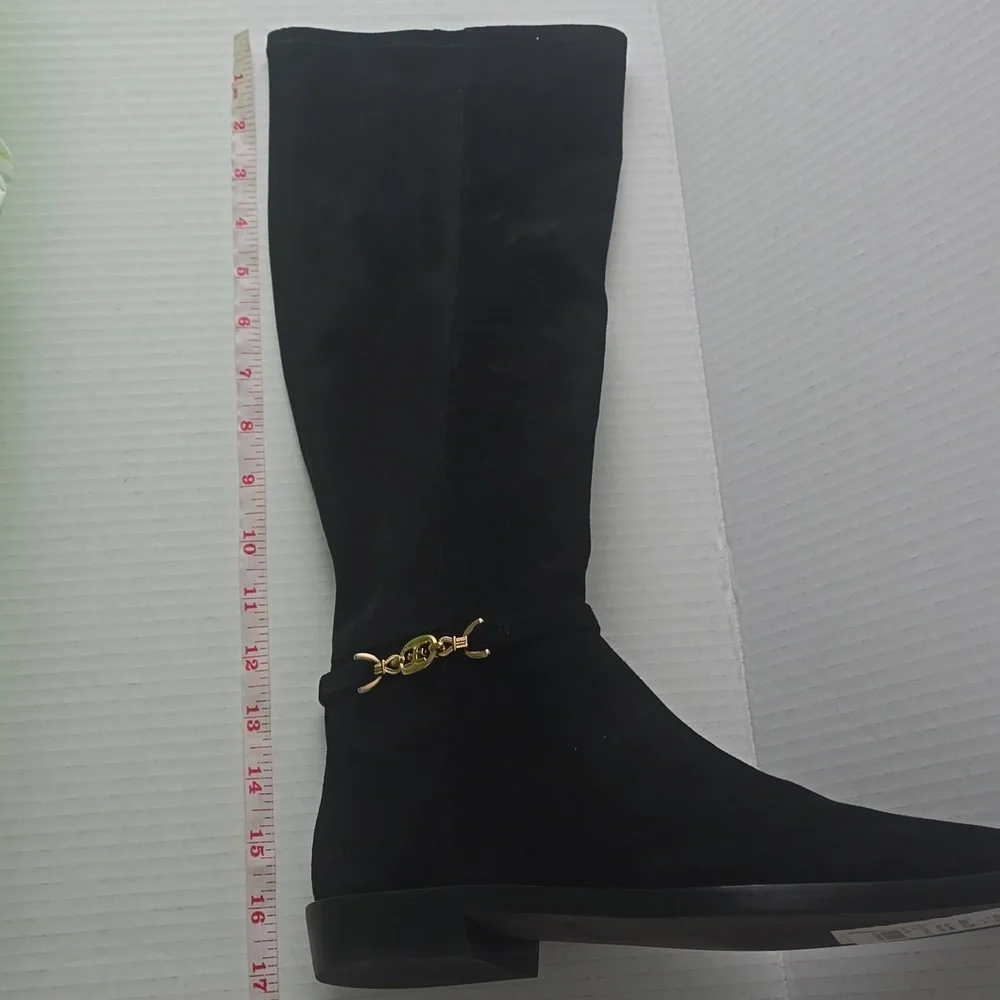 Sam Edelman Clive Black Suede Tall Boots Sz 7.5